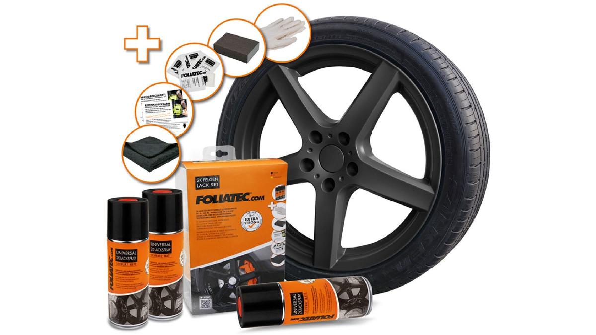 Foliatec+Set+de+Universal+2C+Spray+Peinture+-+noir+mattes+1x400ml